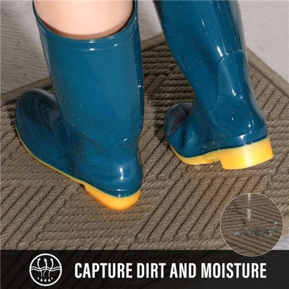 Sturdy Front DoorMat,Absorbent Muddy Dirt Resist Welcome DoorMats Outdoor Indoor - Picture 2 of 7